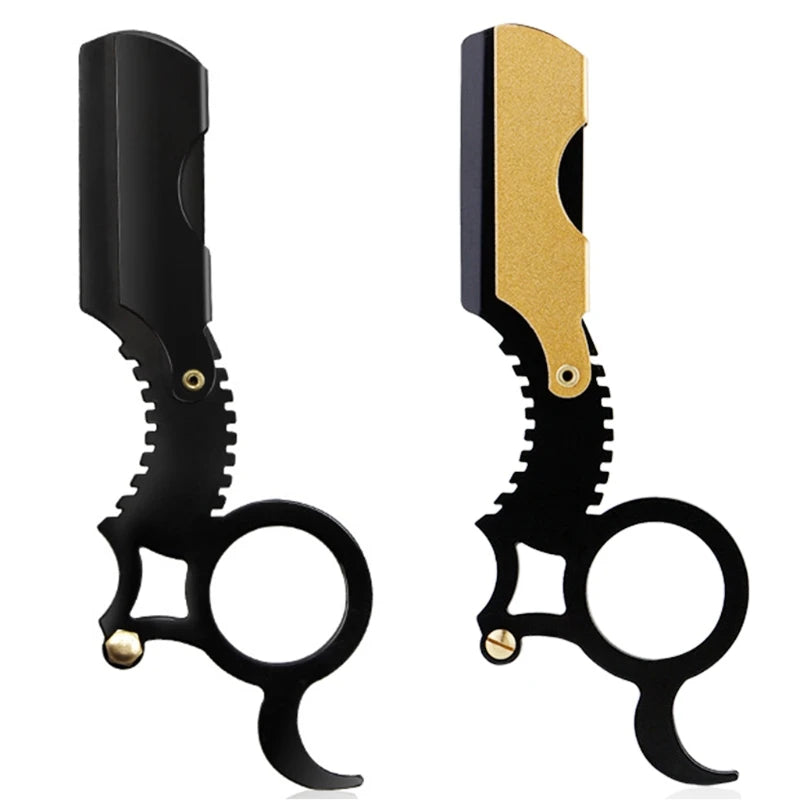 Straight Edge Barber Razor – Manual Shaving Tool for Haircuts, Beard, Eyebrow Trimming & Depilation with Replaceable Blades