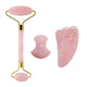 Rose Quartz Face Roller & Gua Sha Scraper Set – Natural Stone Jade Massager for Facial Lift, Anti-Wrinkle, and Relaxation