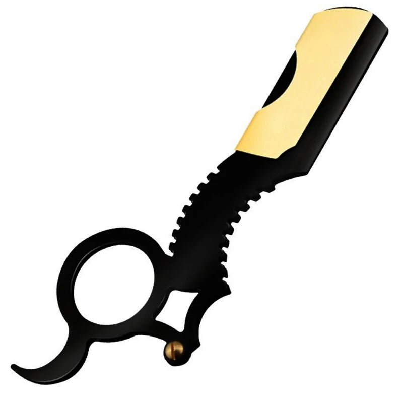 Straight Edge Barber Razor – Manual Shaving Tool for Haircuts, Beard, Eyebrow Trimming & Depilation with Replaceable Blades