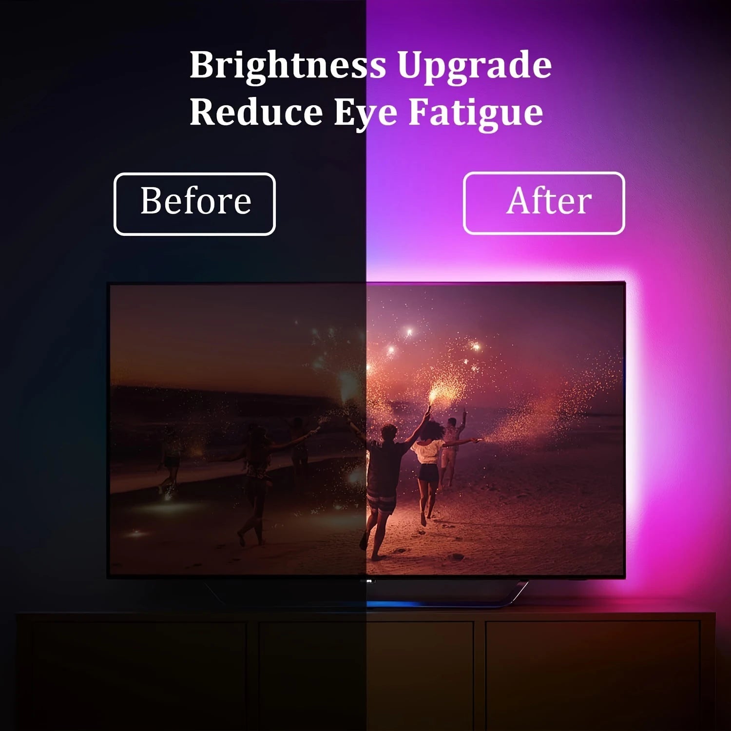 RGB LED Strip Lights with Bluetooth Control - 5V USB Powered Flexible LED Tape for TV Backlight and Room Decoration