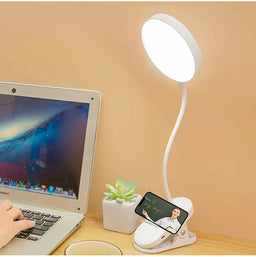 Portable USB Desk Lamp with Clip – Rechargeable LED, 3 Dimming Modes, Touch Control, Eye Protection