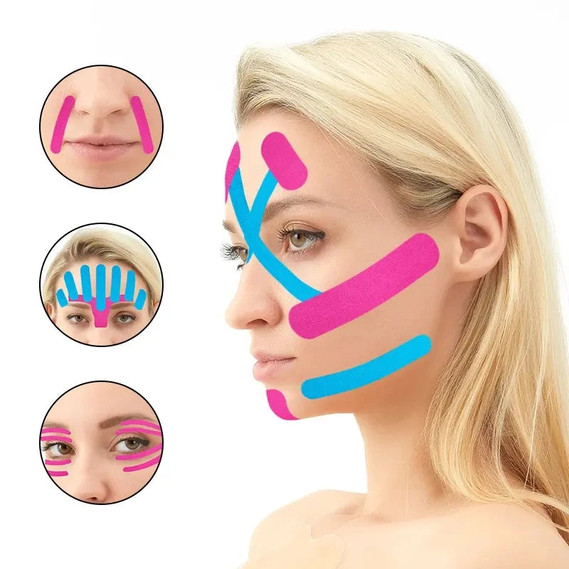 Kinesiology Tape – Cotton Elastic Bandage for Face & Body, Breathable Adhesive for Pain Relief & Muscle Support (2.5 cm)