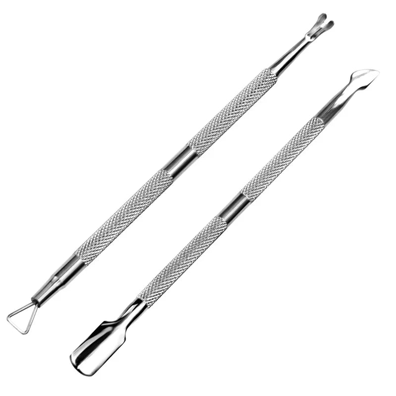 Manicure Set Tool – Steel Cuticle Scissors, Dead Skin Fork, Nail Clipper & Pusher for Nail Cleaning & Pedicure Care