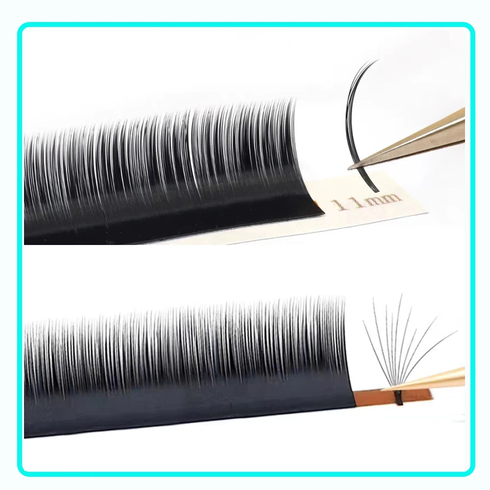 Camellia Eyelash Extensions – Natural Soft Auto Fan Bloom Magnetic Individual Lashes, Faux Mink Silk Fake Lashes