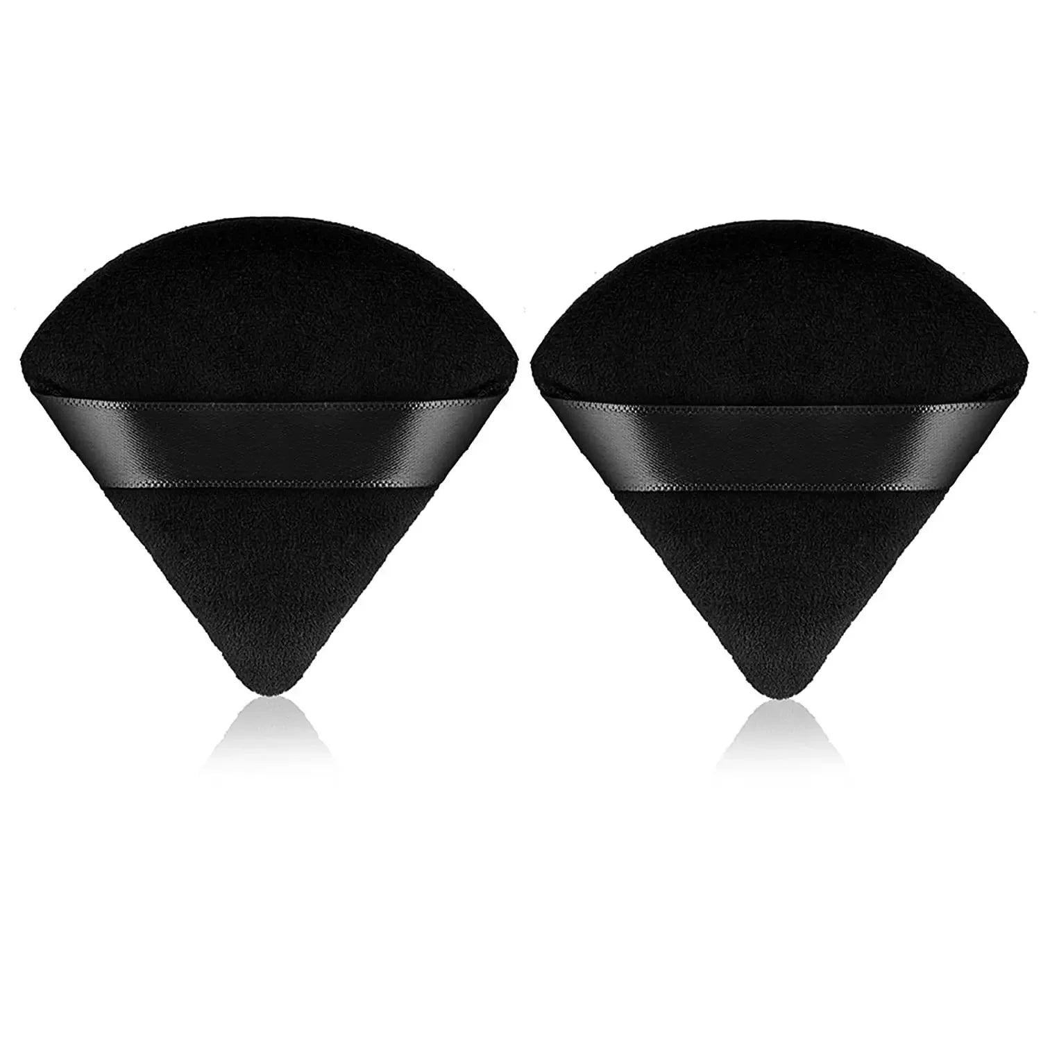 2 Pcs Triangle Powder Puff – Soft Velvet Makeup Sponge for Foundation Blending & Cosmetic Application