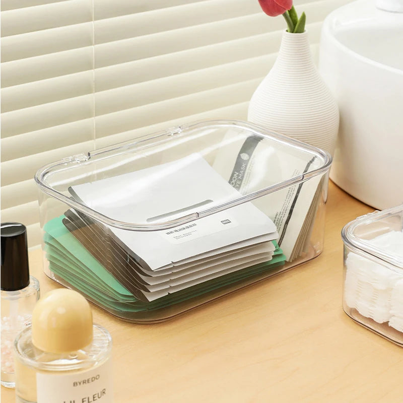 Transparent Acrylic Cosmetics Storage Box with Lid - Waterproof and Dustproof Organizer for Jewelry & Makeup