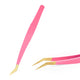 Stainless Steel Eyelash Tweezers – Anti-Static, Non-Magnetic Precision Tweezers for 3D Lash Extensions