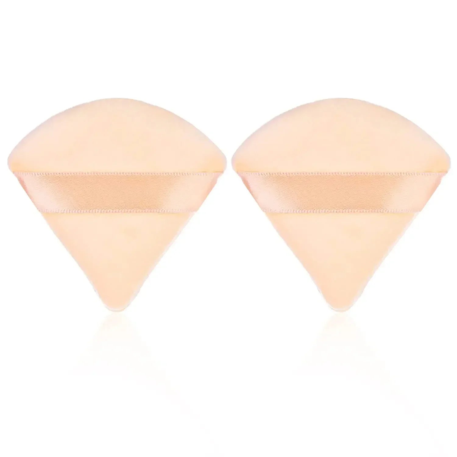 2 Pcs Triangle Powder Puff – Soft Velvet Makeup Sponge for Foundation Blending & Cosmetic Application