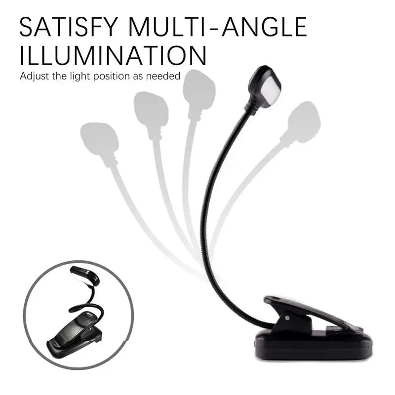 Mini LED Book Lamp – Battery-Powered Clip-On Desk Lamp, Flexible Study & Reading Light for Bedside or Office