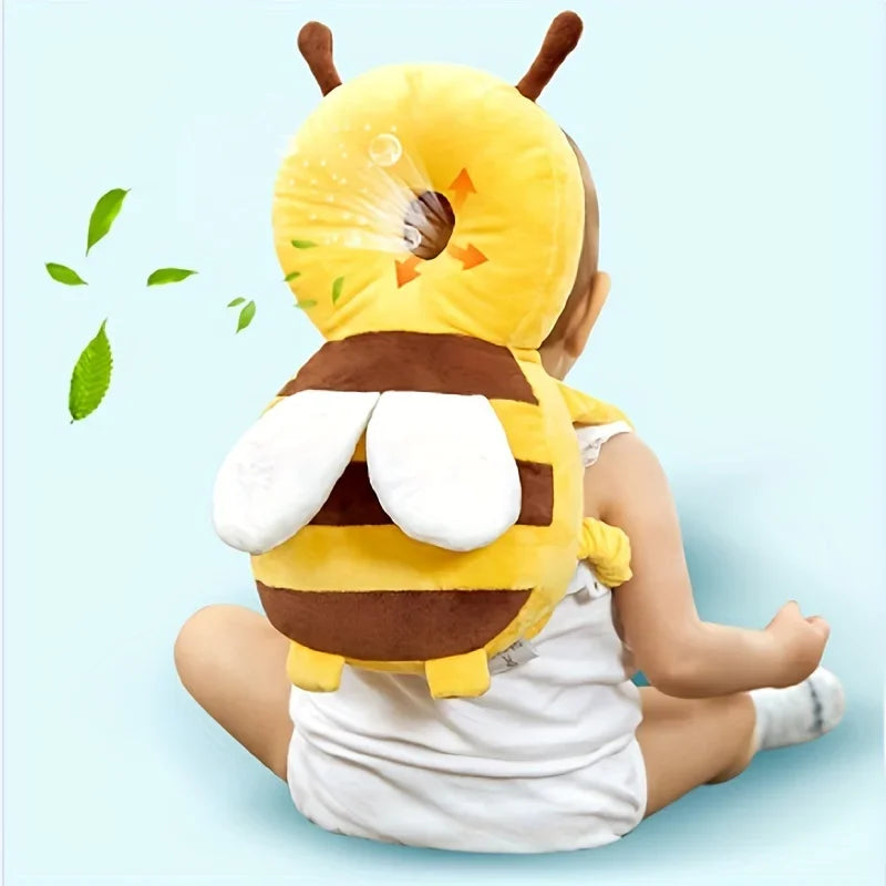 Little Bee Baby Head Protection Pillow – Breathable Anti-Fall Hat for Toddlers, Soft Plush Cushion, Christmas Gift for Baby