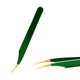 Green Stainless Steel Eyelash Tweezers – Anti-Static, Non-Magnetic Professional Tweezer for 3D Lash Extensions