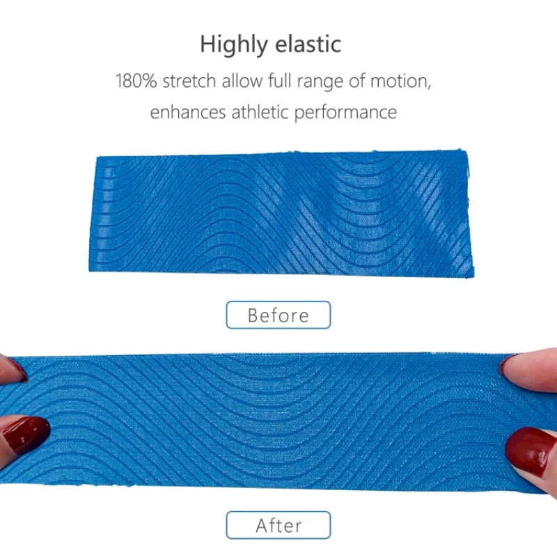Kinesiology Tape – Cotton Elastic Bandage for Face & Body, Breathable Adhesive for Pain Relief & Muscle Support (2.5 cm)