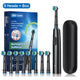 Rotary Electric Toothbrush with 8 Soft Brush Heads, Rechargeable, 5 Modes, Smart Timer for Adults