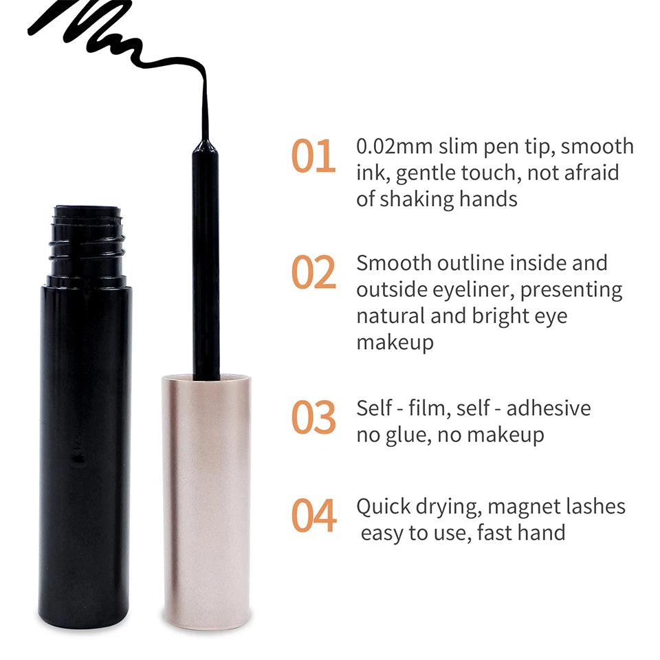 REDSIREN Magnetic Lashes & Eyeliner Kit – Reusable Magnetic False Eyelashes with 5 Pairs & 1 Tube Eyeliner