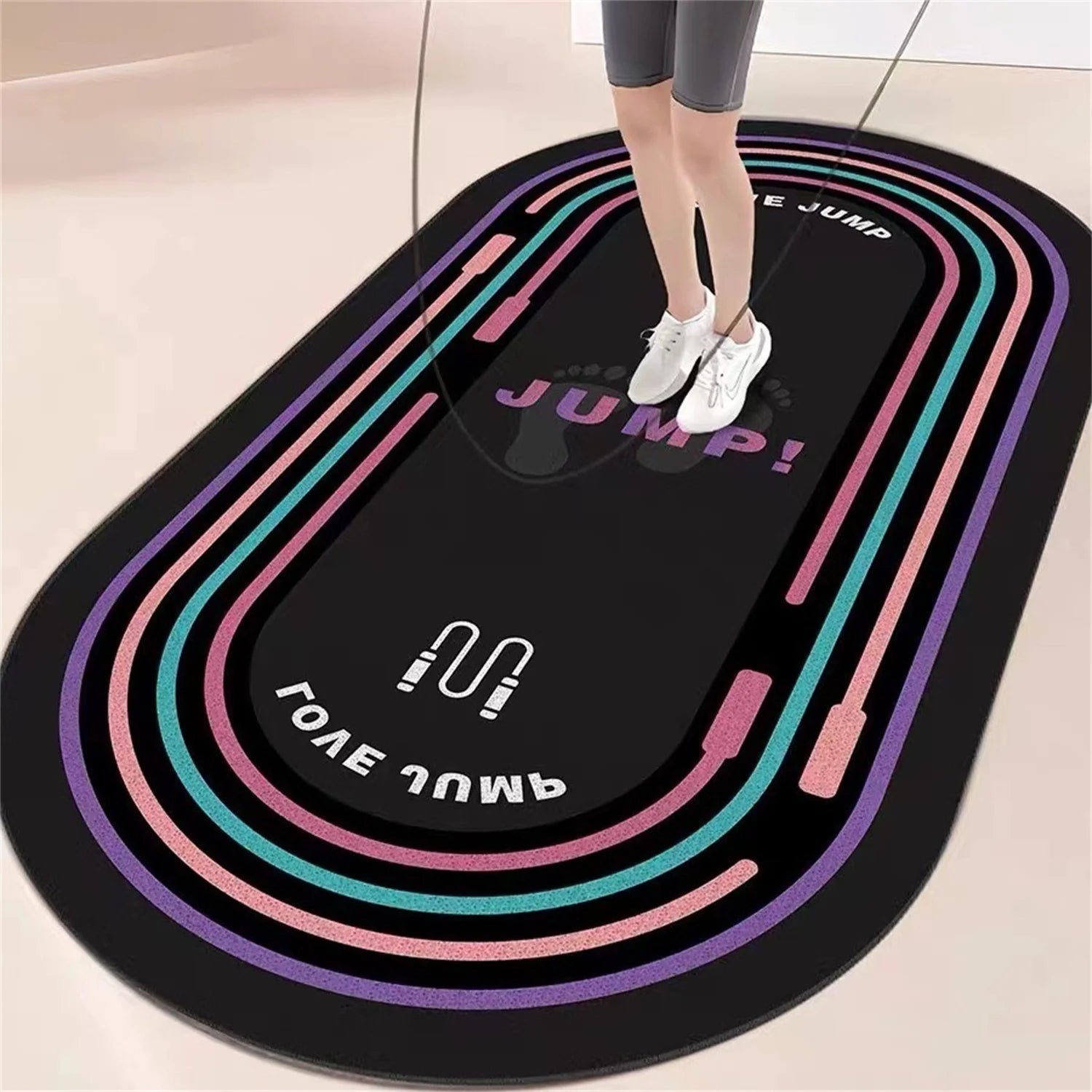 Home Fitness Floor Mat – Shock Absorbing, Sound Insulating & Non-Slip Mat for Skip Rope Workouts