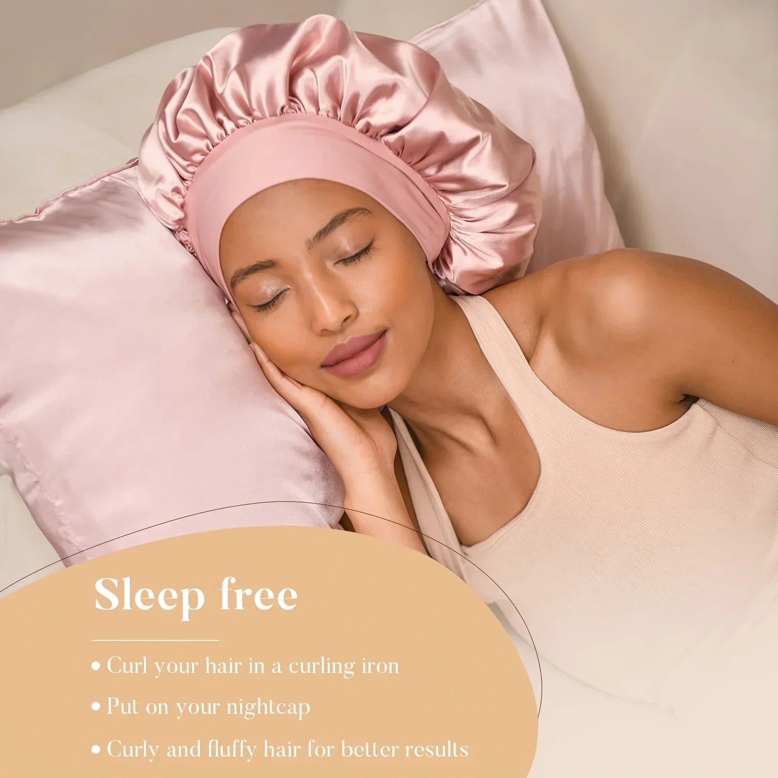 Heatless Hair Curler Set - Satin Sleeping Cap & Curling Rods for No Heat Curls