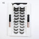 Magnetic Lashes Kit – 5 Pairs Reusable Magnetic False Eyelashes with Eyeliner & Applicator for Natural Look