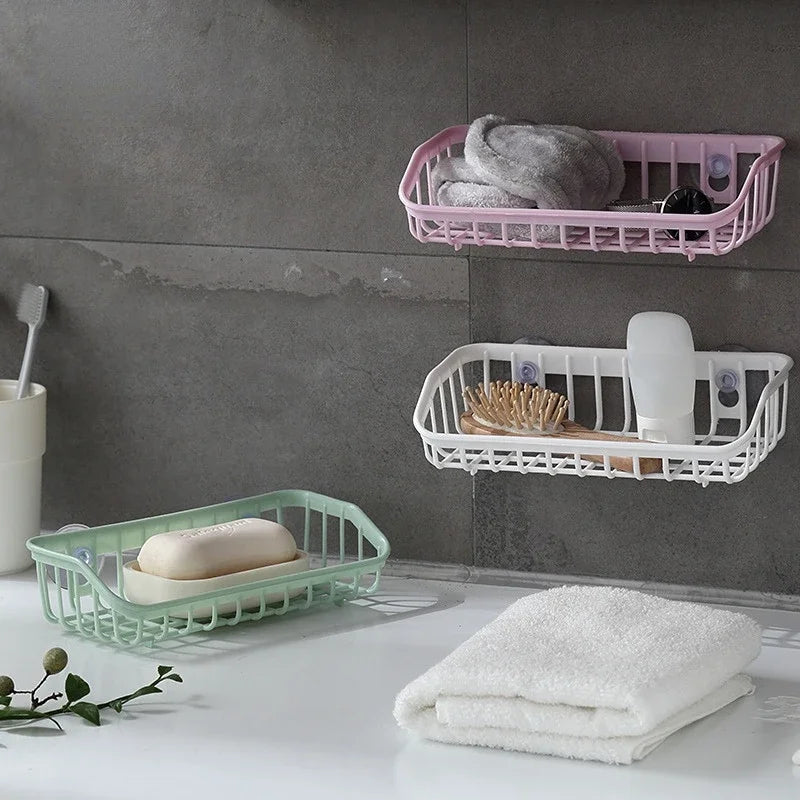Multifunctional Suction Cup Dish Sponge Holder – Hanging Storage Rack for Kitchen