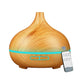 Wood Grain Aromatherapy Essential Oil Diffuser – 500ml Ultrasonic Humidifier with Remote Control & 7 Color Lights
