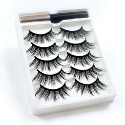 REDSIREN Magnetic Lashes & Eyeliner Kit – Reusable Magnetic False Eyelashes with 5 Pairs & 1 Tube Eyeliner