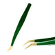 Green Stainless Steel Eyelash Tweezers – Anti-Static, Non-Magnetic Professional Tweezer for 3D Lash Extensions