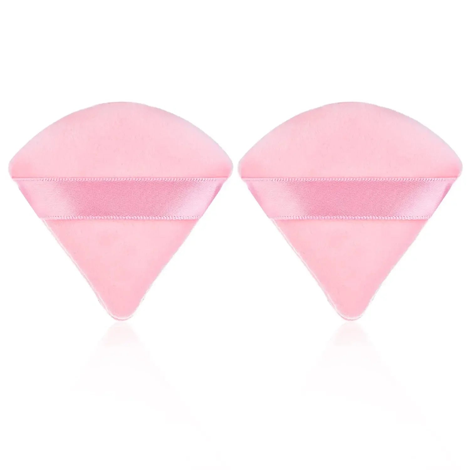 2 Pcs Triangle Powder Puff – Soft Velvet Makeup Sponge for Foundation Blending & Cosmetic Application