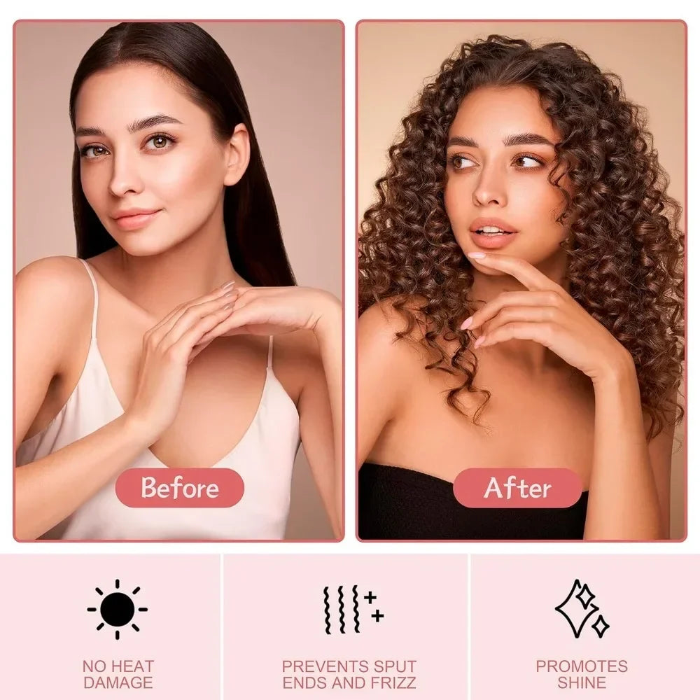 Heatless Curling Rod Headband – Soft Hair Curlers, No Heat Curling Rollers for Sleeping, Silk Curls DIY Styling Tool