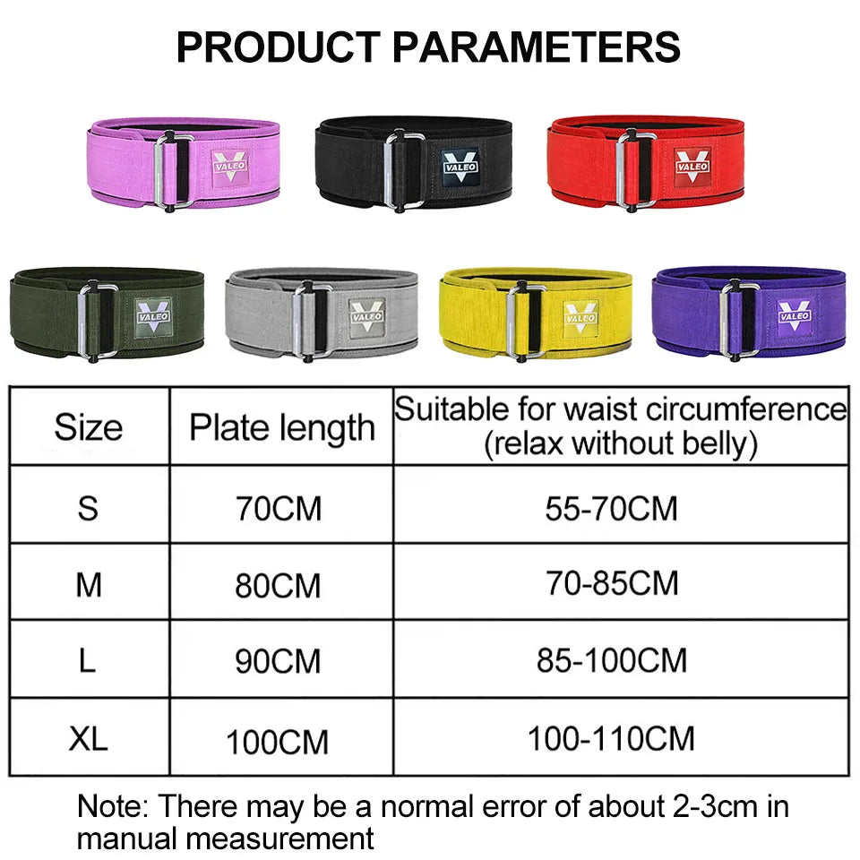Quick-Locking Weightlifting Belt – Adjustable Nylon Gym Belt for Deadlifting, Squatting & Back Support for Men & Women