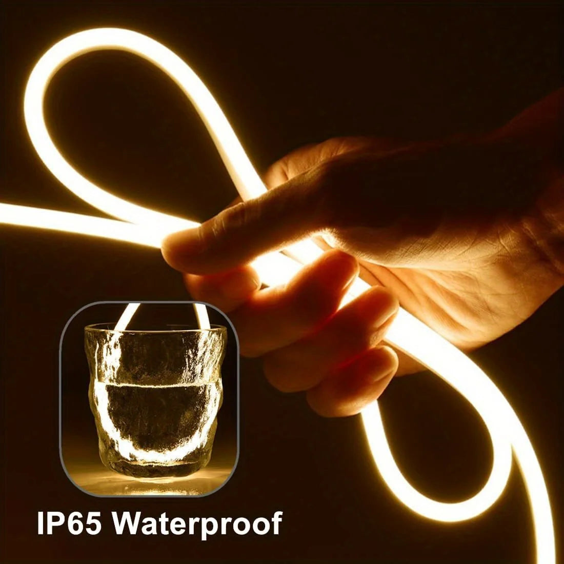 Neon LED Light Strip with Gesture Sensor Dimmer Switch - USB Powered, Waterproof, Flexible Neon Sign for Room Decoration