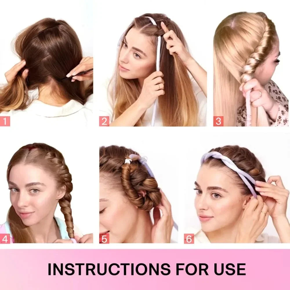 Heatless Curling Rod Headband – Soft Hair Curlers, No Heat Curling Rollers for Sleeping, Silk Curls DIY Styling Tool