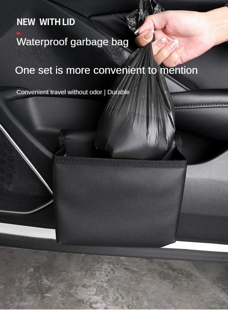 Car Trash Can - Foldable Car Door Storage Box, Seat Back Hanging Storage Bag for Car Interior Organization