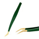 Green Stainless Steel Eyelash Tweezers – Anti-Static, Non-Magnetic Professional Tweezer for 3D Lash Extensions