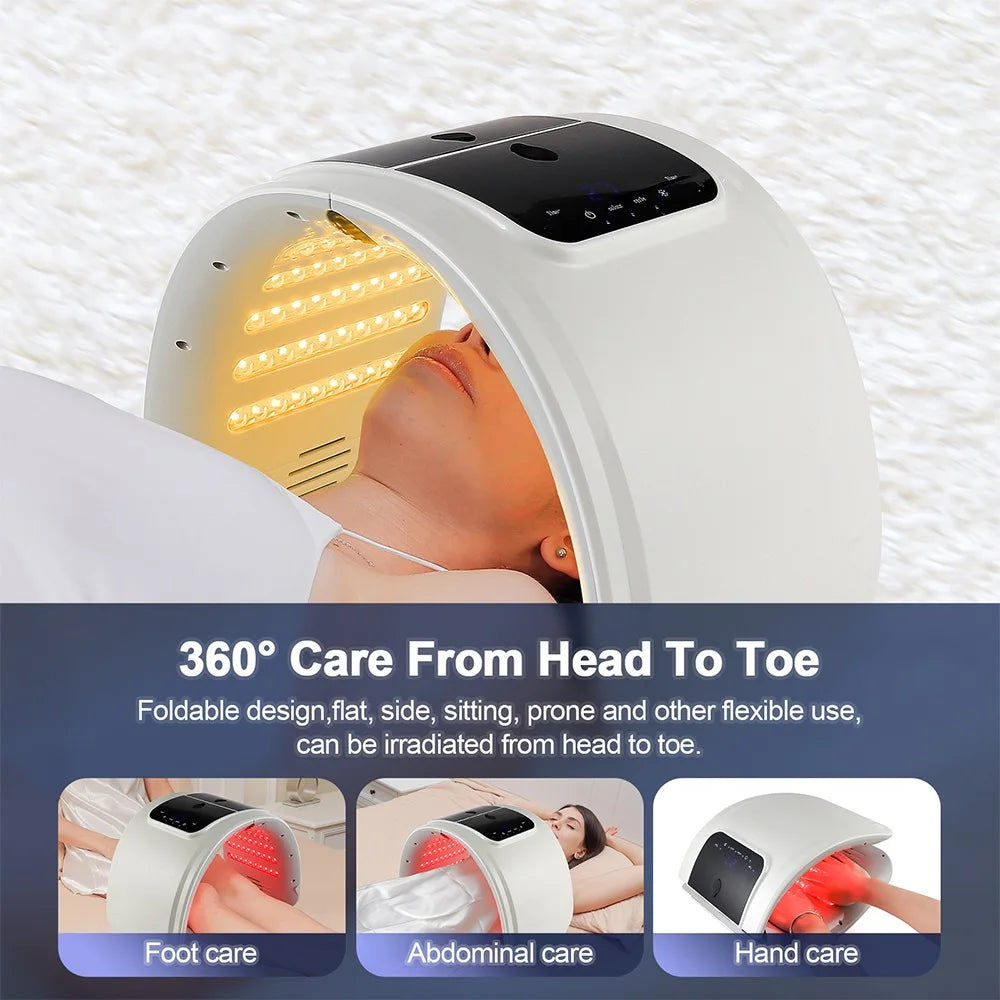 Skin Hydrating Sprayer with LED Mask – Nano Mist Facial Machine with 7-Color LED Photon Therapy for Face & Body, Salon & Home Skin Care Use