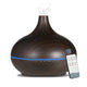 Wood Grain Aromatherapy Essential Oil Diffuser – 500ml Ultrasonic Humidifier with Remote Control & 7 Color Lights