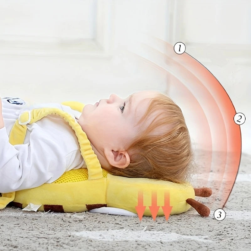 Little Bee Baby Head Protection Pillow – Breathable Anti-Fall Hat for Toddlers, Soft Plush Cushion, Christmas Gift for Baby