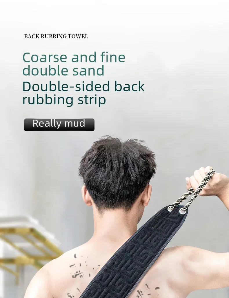 Dual-Sided Back Scrubbing Towel – Durable Exfoliating Body Strap for Unisex Bathing, Detox & Mud Scrub Use