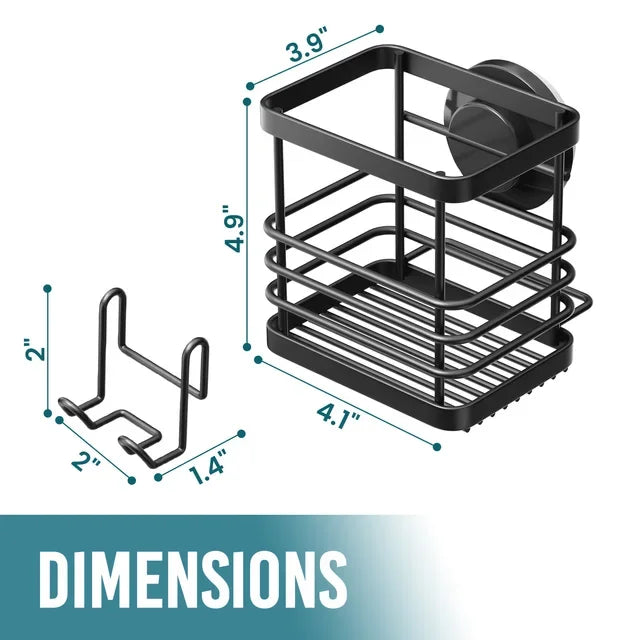 Shower Caddy 2-Pack with Hooks & Soap Holder, No Drilling, Heavy Duty Bathroom Organizer