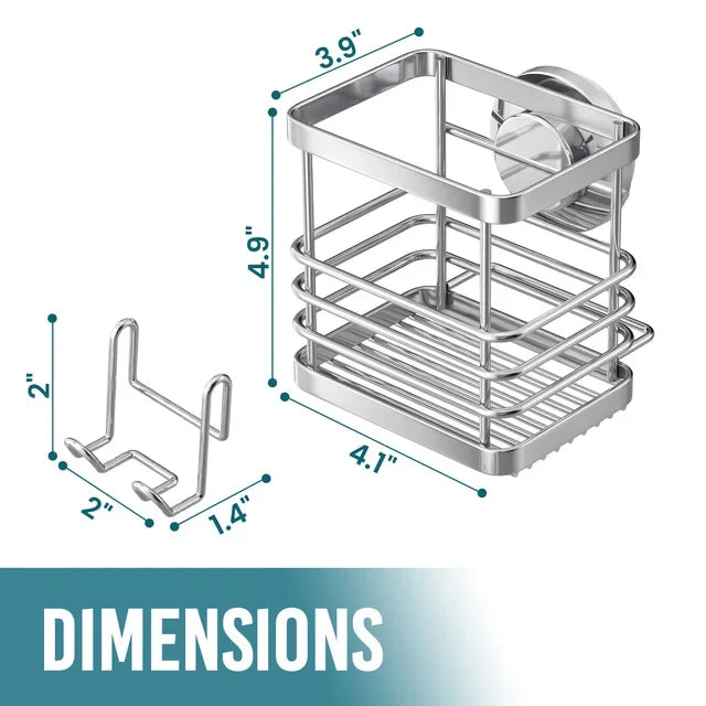 Shower Caddy 2-Pack with Hooks & Soap Holder, No Drilling, Heavy Duty Bathroom Organizer