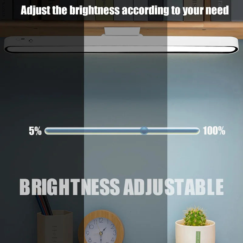 48cm Magnetic Desk Lamp - USB Rechargeable LED Reading Light, Dimmable with Touch & Remote Control, Adjustable Cabinet & Bedside Night Light