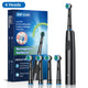 Rotary Electric Toothbrush with 8 Soft Brush Heads, Rechargeable, 5 Modes, Smart Timer for Adults