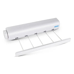Retractable Indoor Clothesline Wall-Mounted Space-Saving Clothes Drying Rack, 3.2m ABS Rope Auto Roll-Up