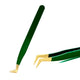 Green Stainless Steel Eyelash Tweezers – Anti-Static, Non-Magnetic Professional Tweezer for 3D Lash Extensions