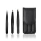 4 Pcs Professional Tweezers Set – Stainless Steel Precision Tools for Eyebrows, Facial Hair, Splinters & Ingrown Hair Removal