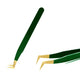 Green Stainless Steel Eyelash Tweezers – Anti-Static, Non-Magnetic Professional Tweezer for 3D Lash Extensions
