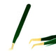 Green Stainless Steel Eyelash Tweezers – Anti-Static, Non-Magnetic Professional Tweezer for 3D Lash Extensions