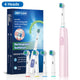 Rotary Electric Toothbrush with 8 Soft Brush Heads, Rechargeable, 5 Modes, Smart Timer for Adults