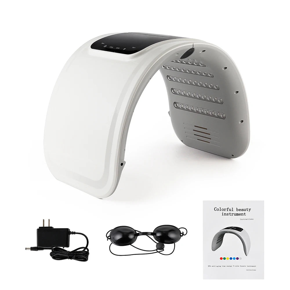 Skin Hydrating Sprayer with LED Mask – Nano Mist Facial Machine with 7-Color LED Photon Therapy for Face & Body, Salon & Home Skin Care Use