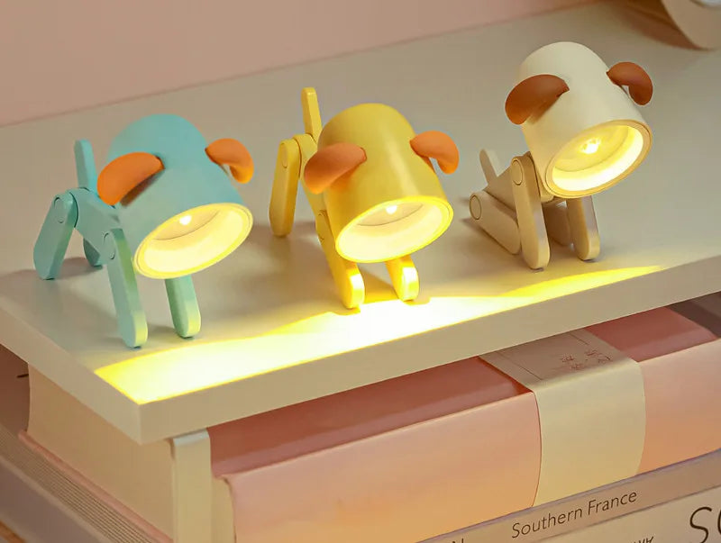 LED Night Light - Mini Folding Desk Lamp, Cute Pet Lights (Dog & Deer) Portable Night Light, Ideal Gift for Students and Living Room Decor