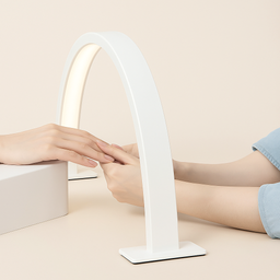 U-Shaped LED Desk Lamp with Tricolor Dimming – Beauty Salon, Nail Art, Eye Protection, Adjustable Brightness, Pink
