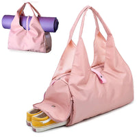 Yoga Mat Bag with Shoes Pocket – Gym Fitness Handbag for Women & Men, Nylon Sports Bag